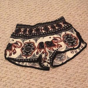 Boho Elephant Print Shorts